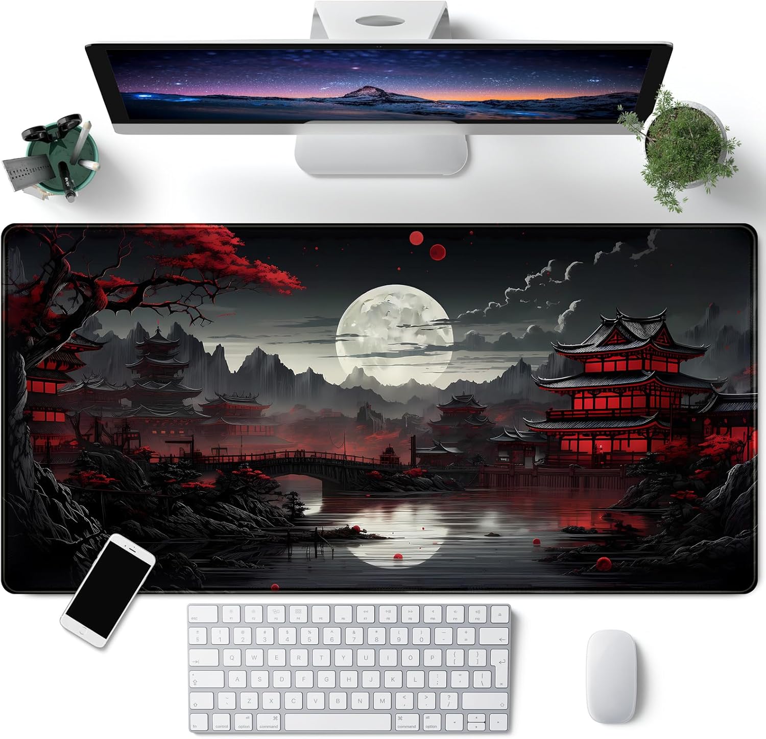 Japanese Desk Mat Riverside Fu - đánh giá và giá Gaming Keyboard And Mouse