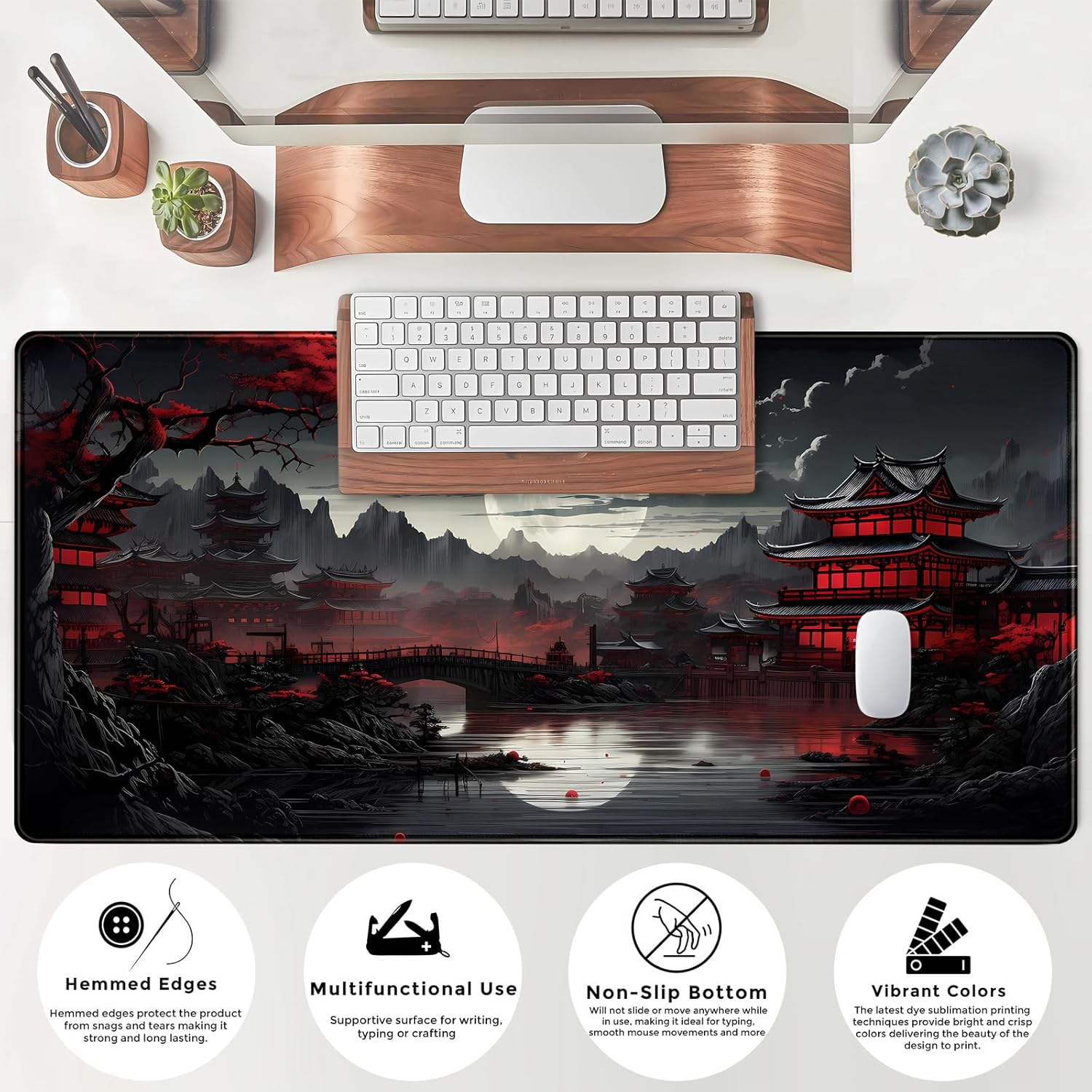 Japanese Desk Mat Riverside Fu - đánh giá và giá Gaming Keyboard And Mouse