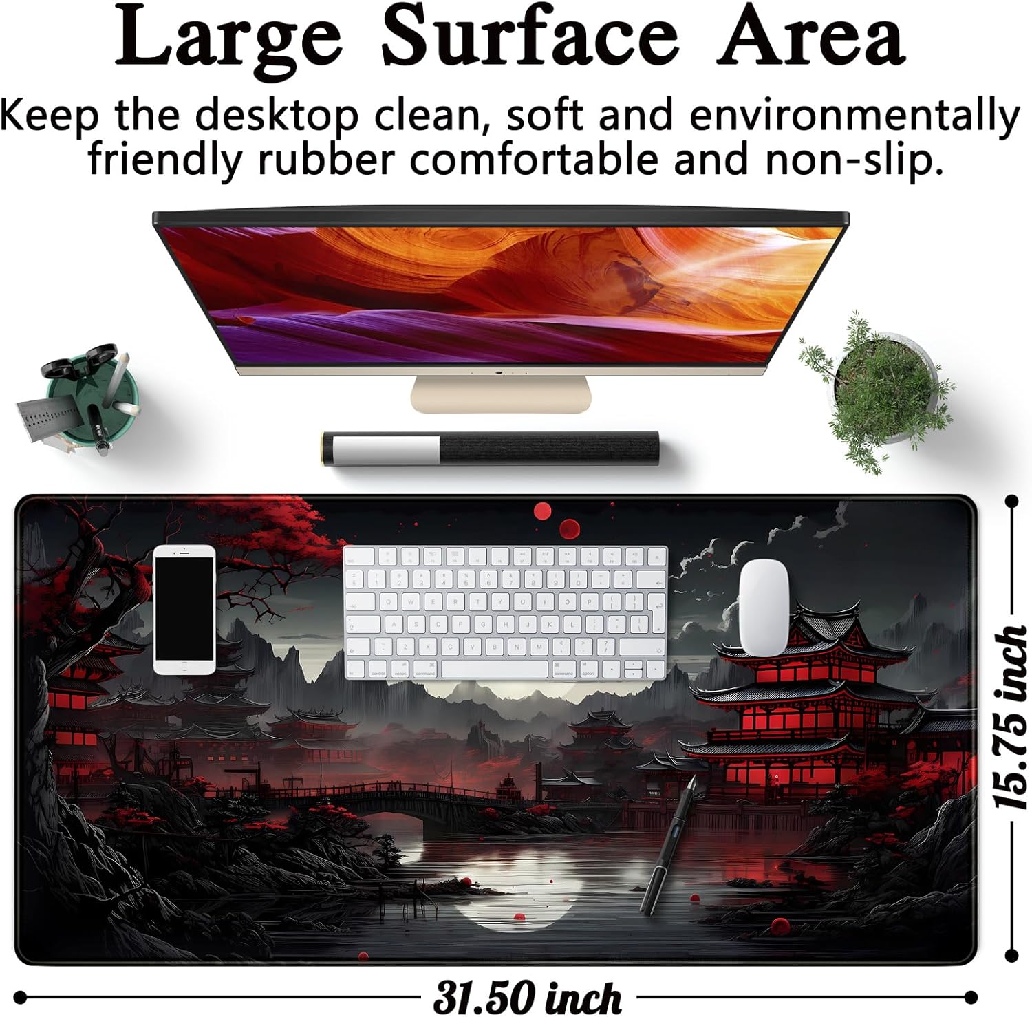 Japanese Desk Mat Riverside Fu - đánh giá và giá Gaming Keyboard And Mouse