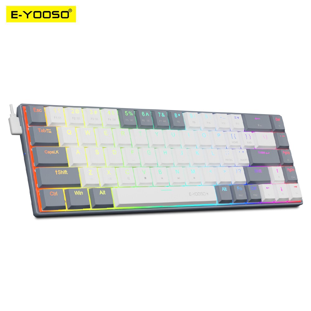 E-YOOSO A68 RGB Mini Slim USB  - đánh giá và giá Gaming Keyboard Bundle