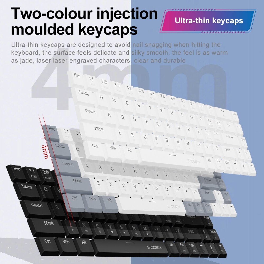 E-YOOSO A68 RGB Mini Slim USB  - đánh giá và giá Gaming Keyboard Bundle