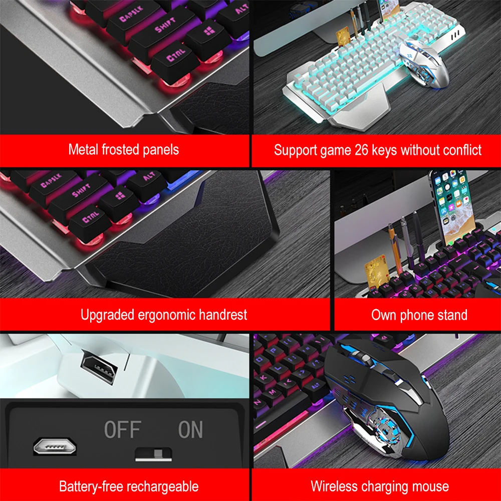 K680 Rechargeable 2.4G wireles - đánh giá và giá Gaming Keyboard And Mouse Combo