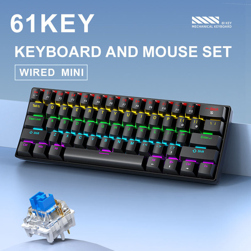 APAYADO K61 Mini Mechanical Ke - đánh giá và giá Gaming Keyboard And Mouse Combo