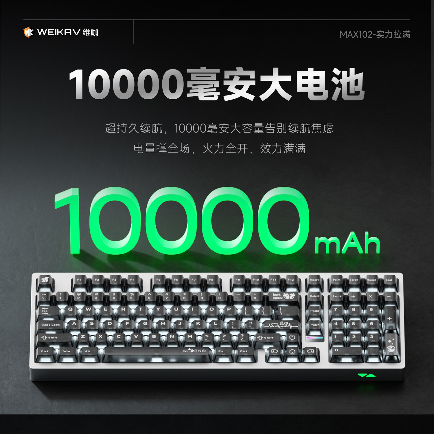 Weika Max102 Aluminum Case Wir - đánh giá và giá Gaming Keyboard Wireless