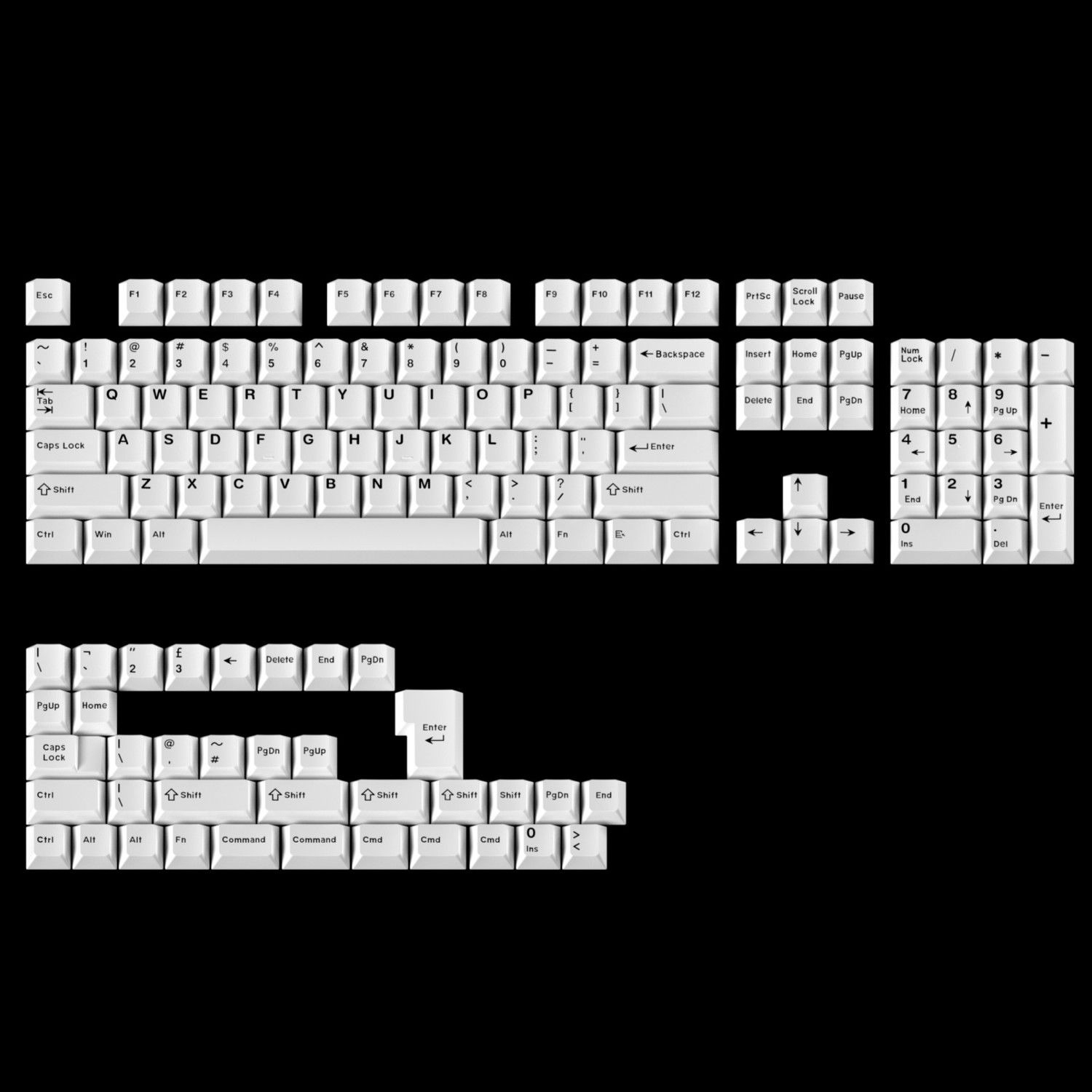Minimalist Pure White Keycaps  - đánh giá và giá Gaming Keyboard Bundle