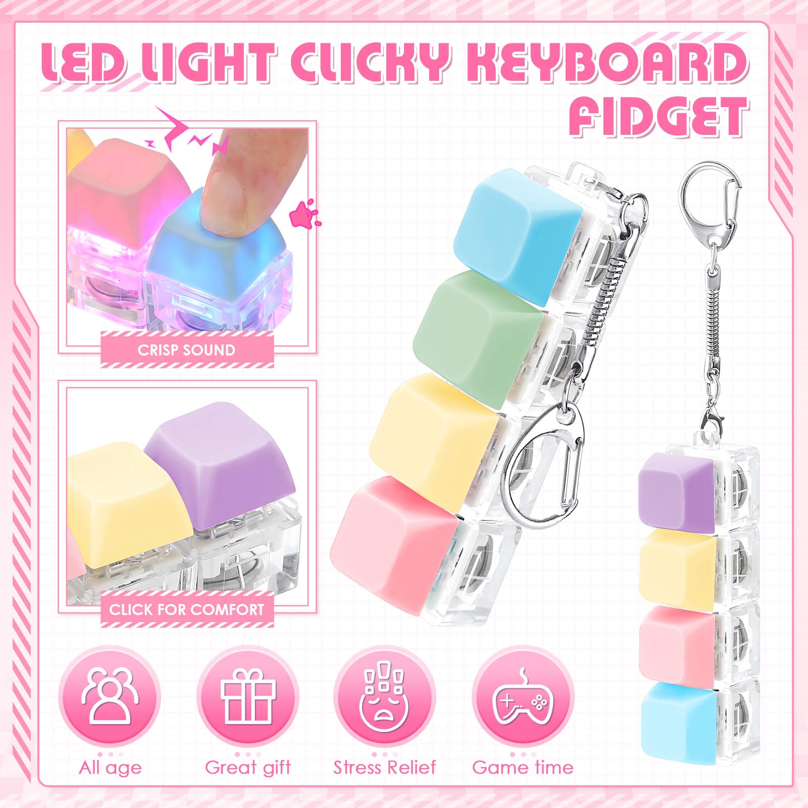 LED Light Up Fidget Keychain,  - đánh giá và giá Mechanical Switch Tester